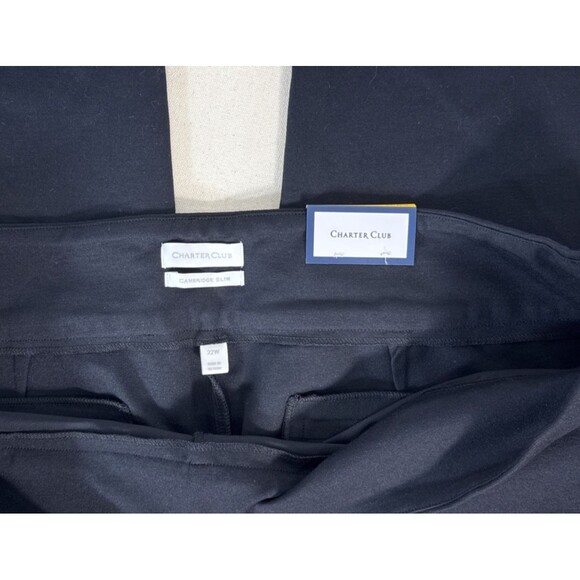 Charter Club Black Cambridge Slim Straight Stretch Pull On Dress Pants 22W - Picture 4 of 15